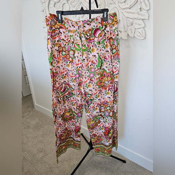 NWT Gibson Latimer Vibrant Cotton Linen Blend Wide Leg High Waist Pants XL - Picture 3 of 6